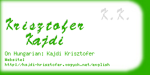 krisztofer kajdi business card